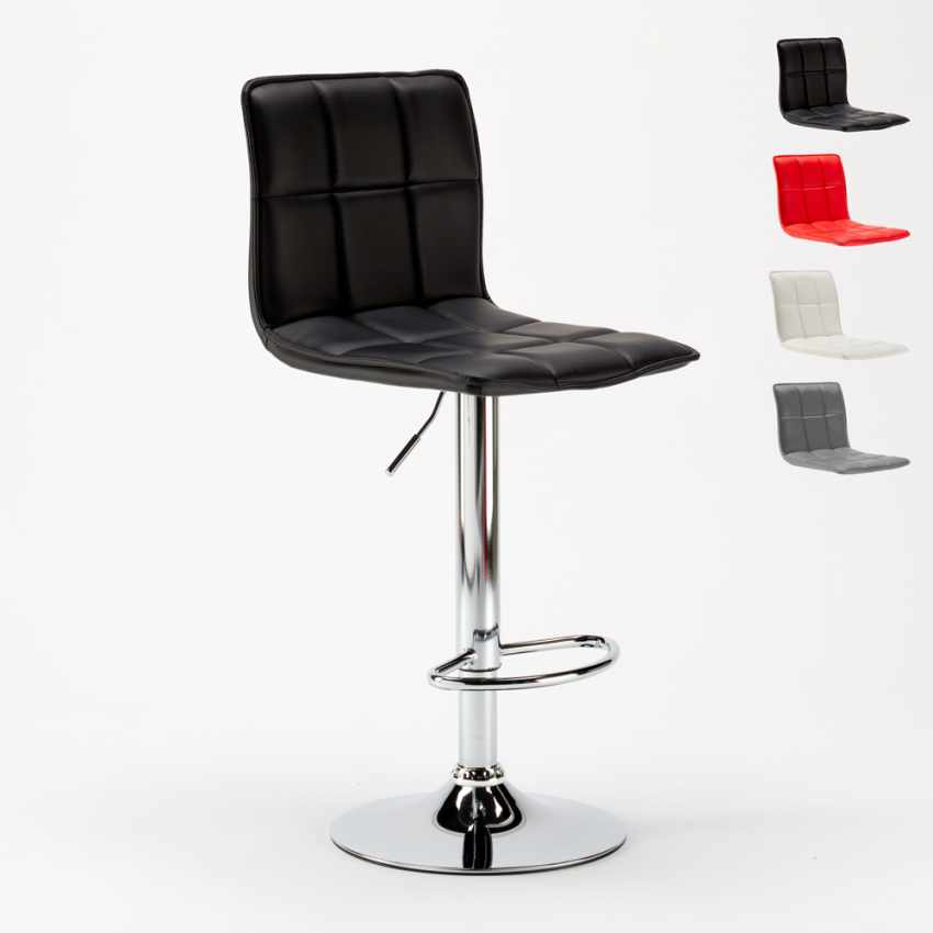Taburete moderno de cuero artificial para cocina y bar diseño PHOENIX Taburete moderno de cuero artificial para cocina y bar diseño PHOENIX