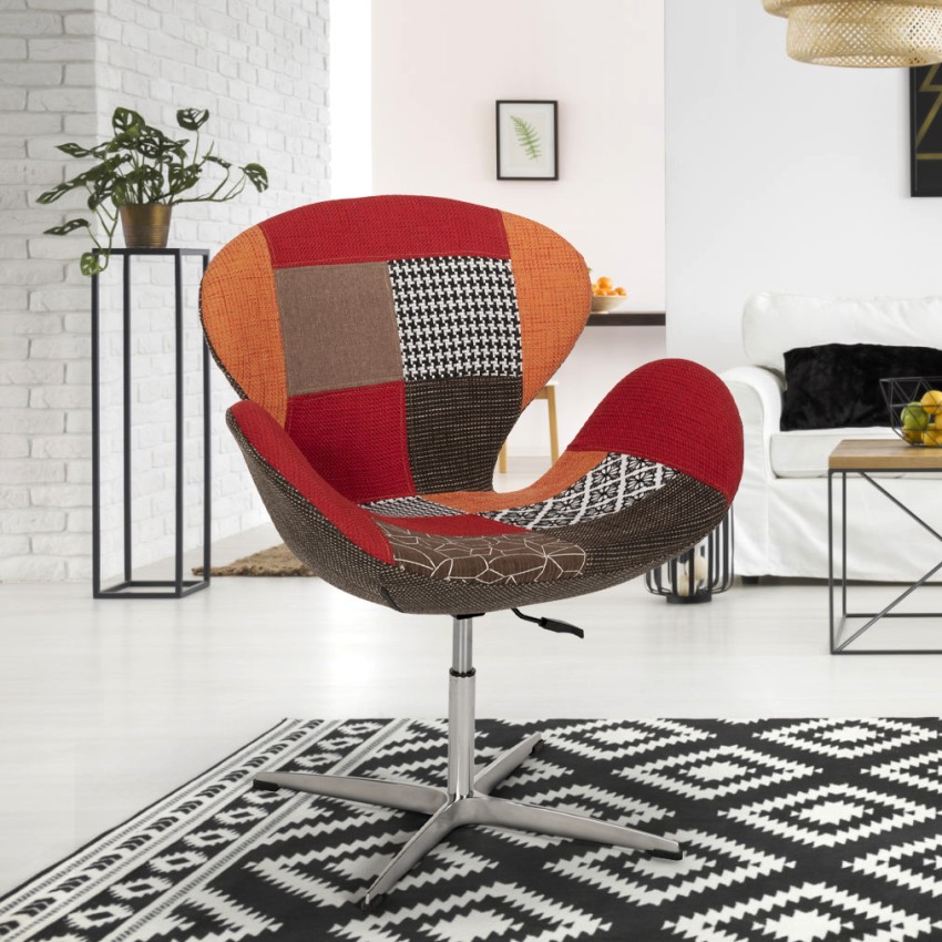 Sillón giratorio estudio de salón estilo patchwork de diseño moderno Stork - Imagen 17 de 43