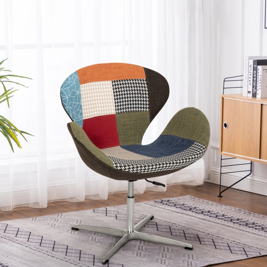 Sillón giratorio estudio de salón estilo patchwork de diseño moderno Stork - Imagen 24 de 43