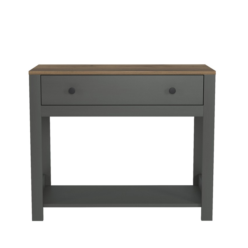 Consola para recibidor color blanco negro estilo clásico con cajón Corlay - Imagen 11 de 13