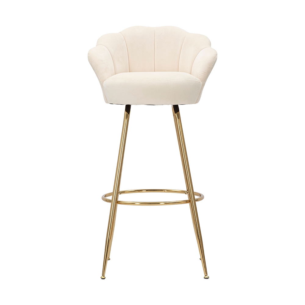 Taburete de bar cocina con respaldo floral patas doradas h90cm Vienna - Imagen 25 de 31