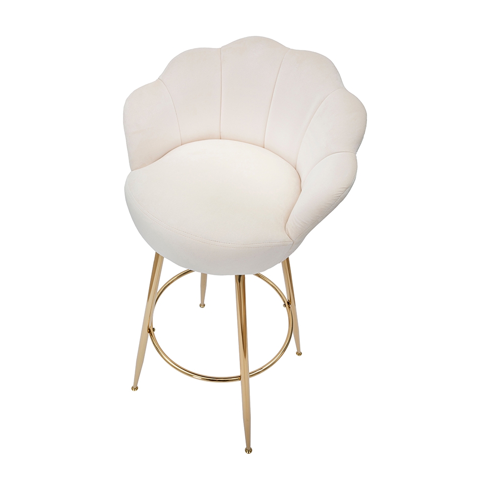 Taburete de bar cocina con respaldo floral patas doradas h90cm Vienna - Imagen 27 de 31