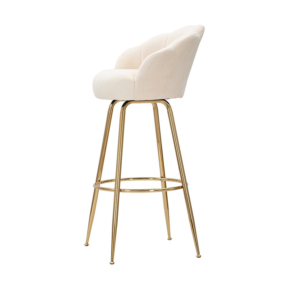 Taburete de bar cocina con respaldo floral patas doradas h90cm Vienna - Imagen 26 de 31