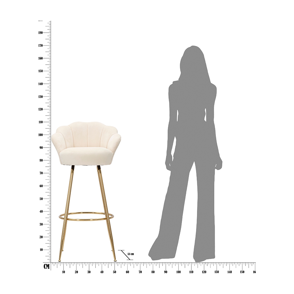 Taburete de bar cocina con respaldo floral patas doradas h90cm Vienna - Imagen 11 de 31