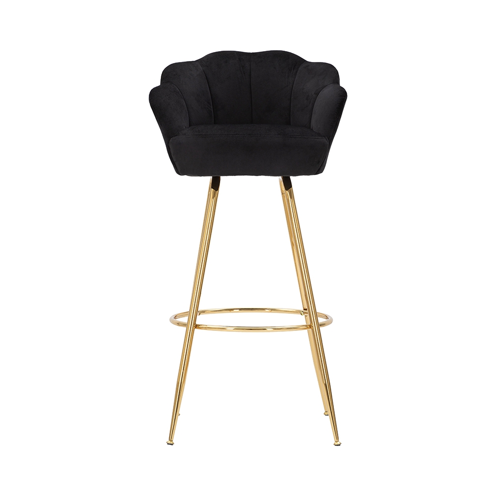 Taburete de bar cocina con respaldo floral patas doradas h90cm Vienna - Imagen 5 de 31