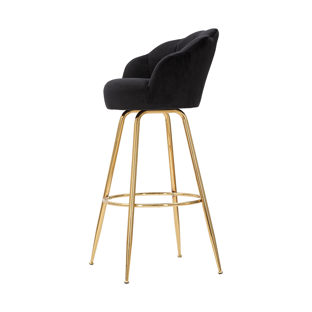 Taburete de bar cocina con respaldo floral patas doradas h90cm Vienna - Imagen 6 de 31