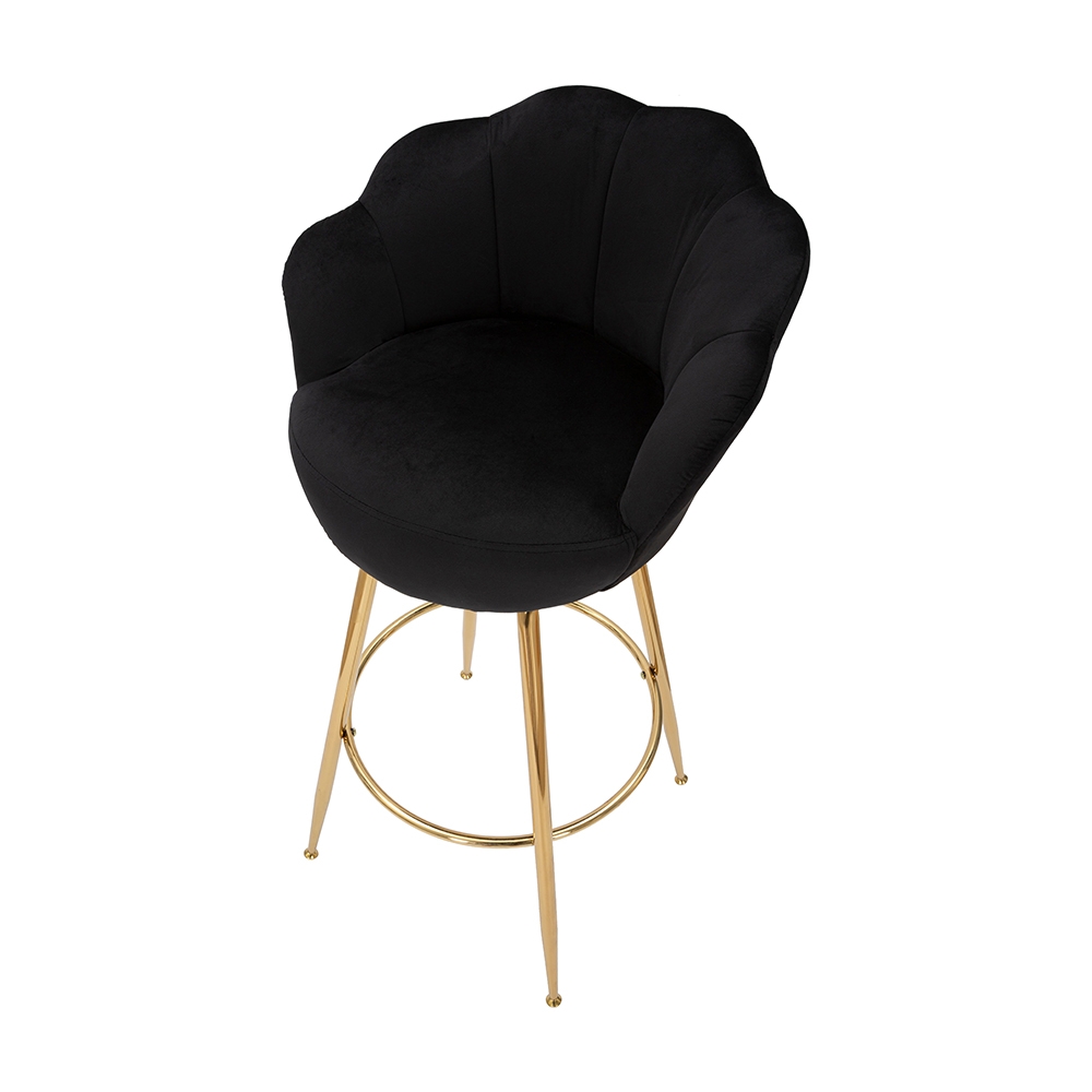 Taburete de bar cocina con respaldo floral patas doradas h90cm Vienna - Imagen 7 de 31