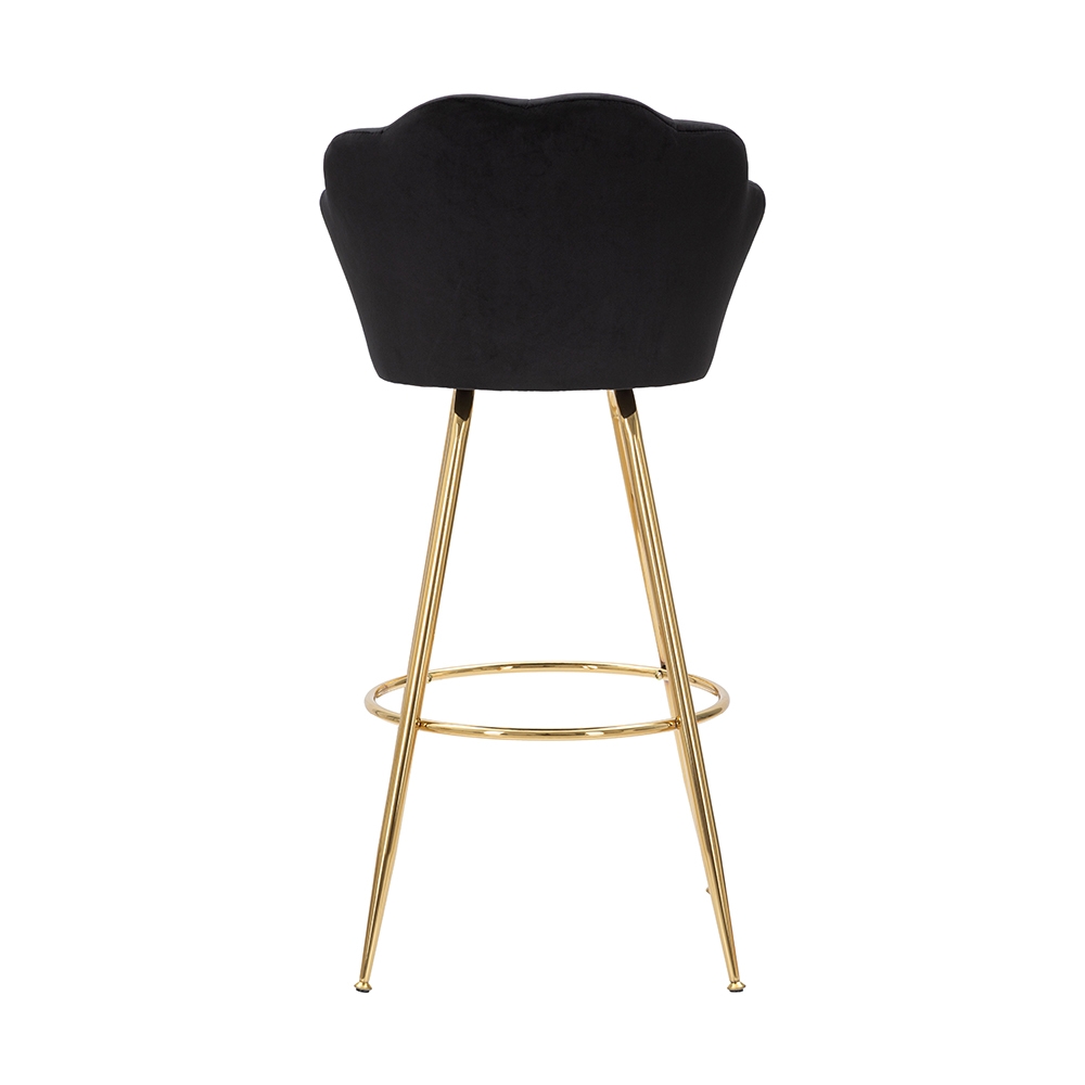 Taburete de bar cocina con respaldo floral patas doradas h90cm Vienna - Imagen 8 de 31
