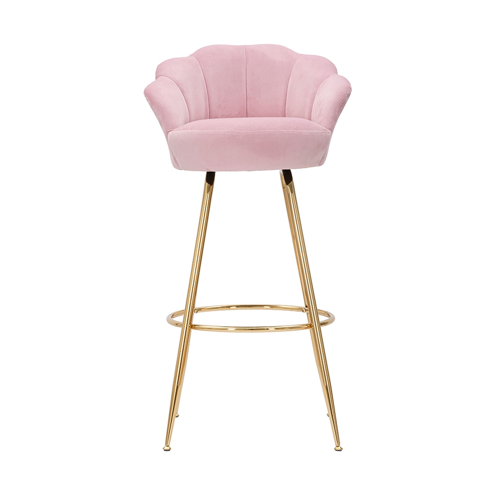Taburete de bar cocina con respaldo floral patas doradas h90cm Vienna - Imagen 15 de 31