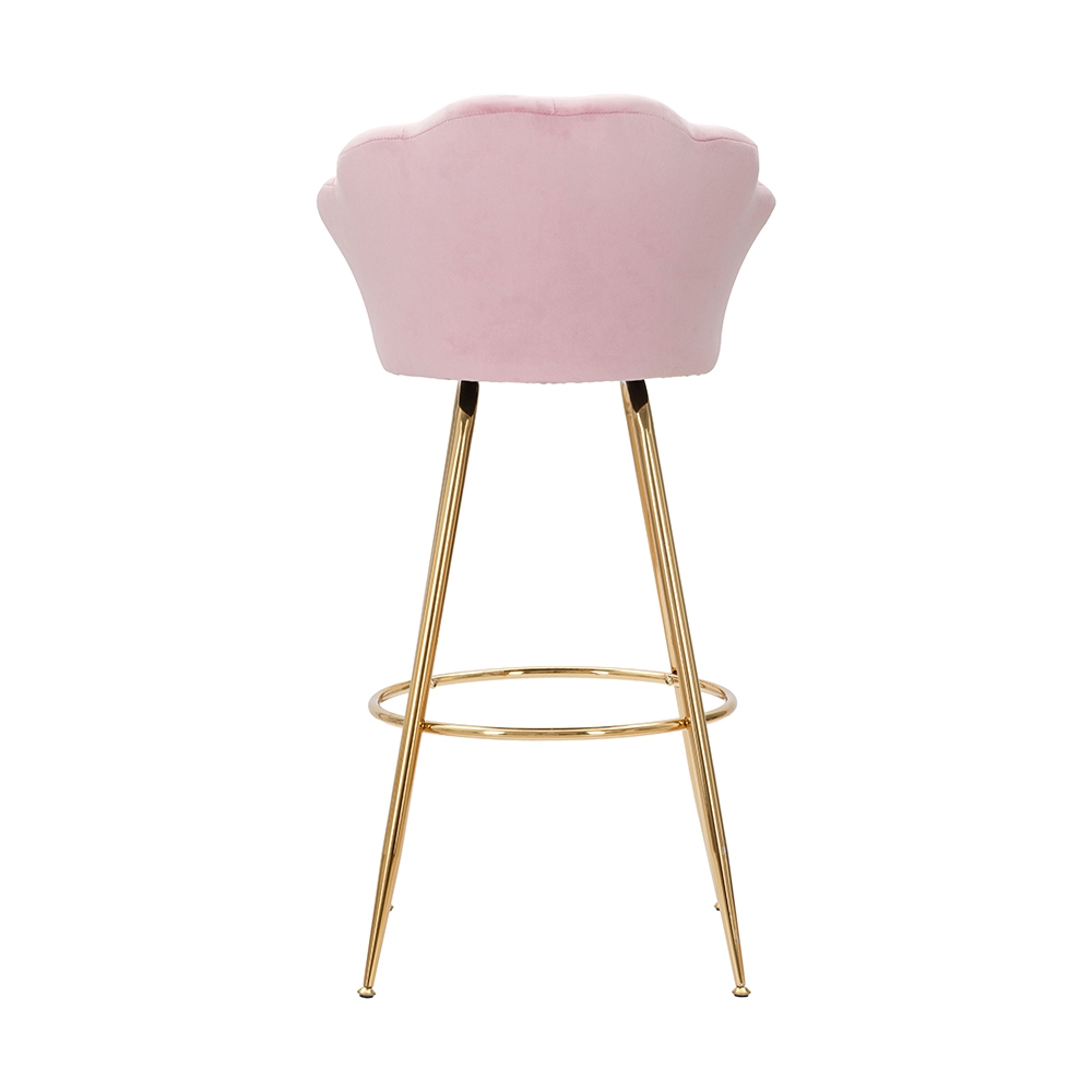 Taburete de bar cocina con respaldo floral patas doradas h90cm Vienna - Imagen 17 de 31