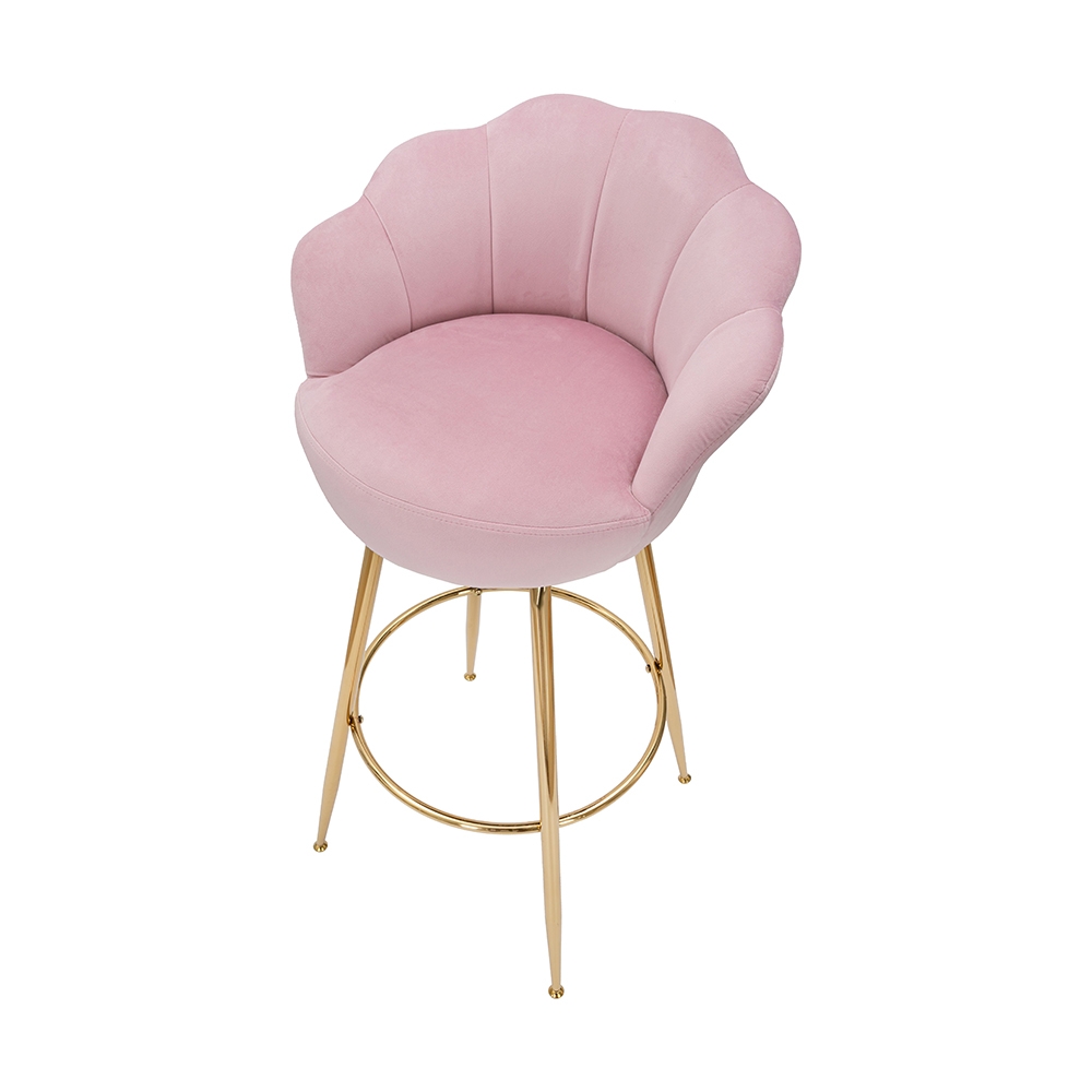 Taburete de bar cocina con respaldo floral patas doradas h90cm Vienna - Imagen 18 de 31