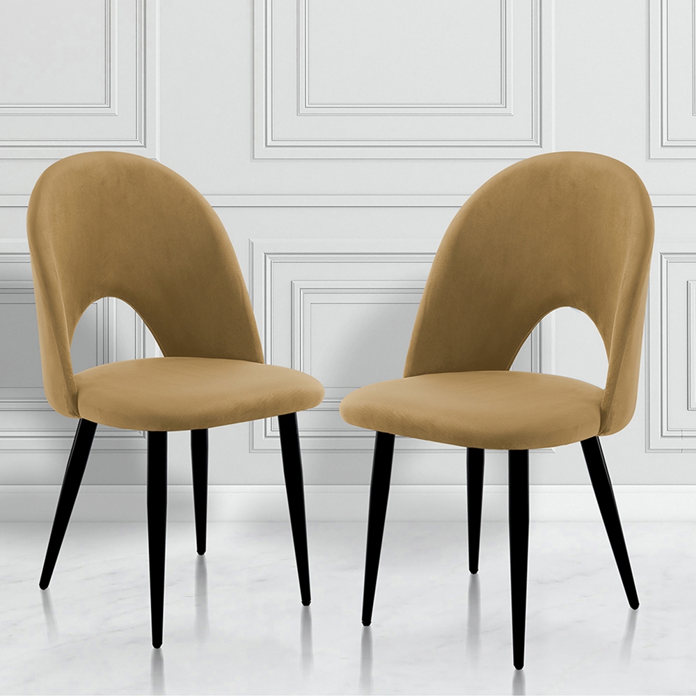 Juego de 4 sillas de comedor cocina diseño moderno en terciopelo Bounty - Imagen 26 de 27