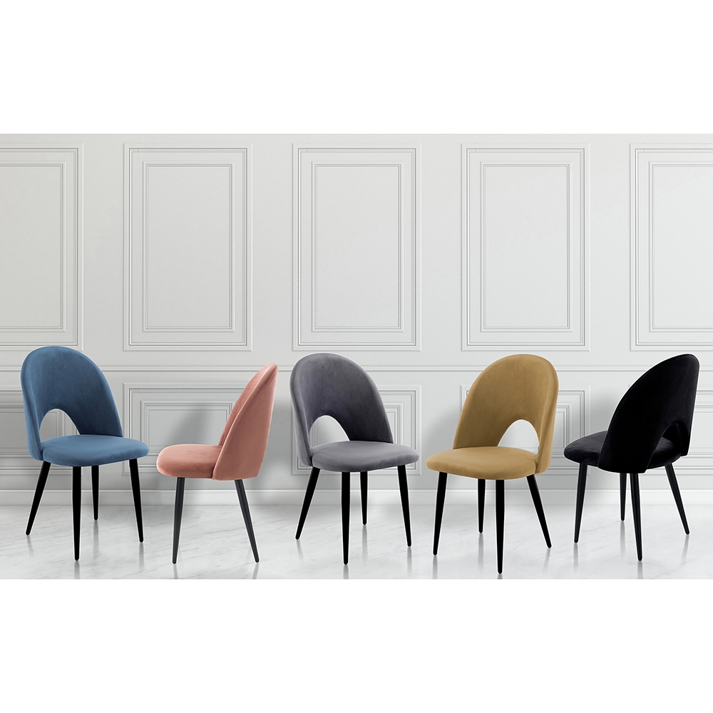 Juego de 4 sillas de comedor cocina diseño moderno en terciopelo Bounty - Imagen 8 de 27