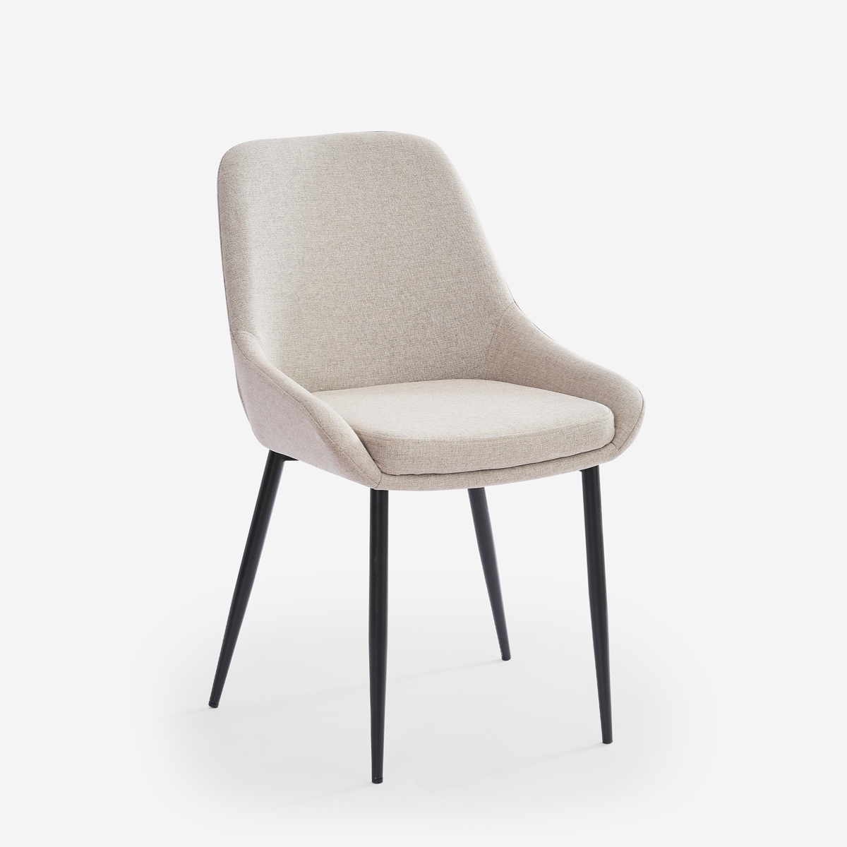 Silla moderna de cocina de tela con patas de metal color negro Piros - Imagen 13 de 25