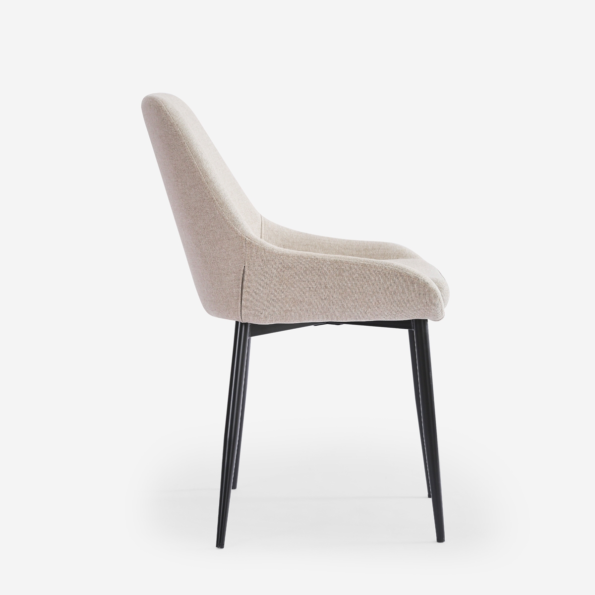 Silla moderna de cocina de tela con patas de metal color negro Piros - Imagen 14 de 25