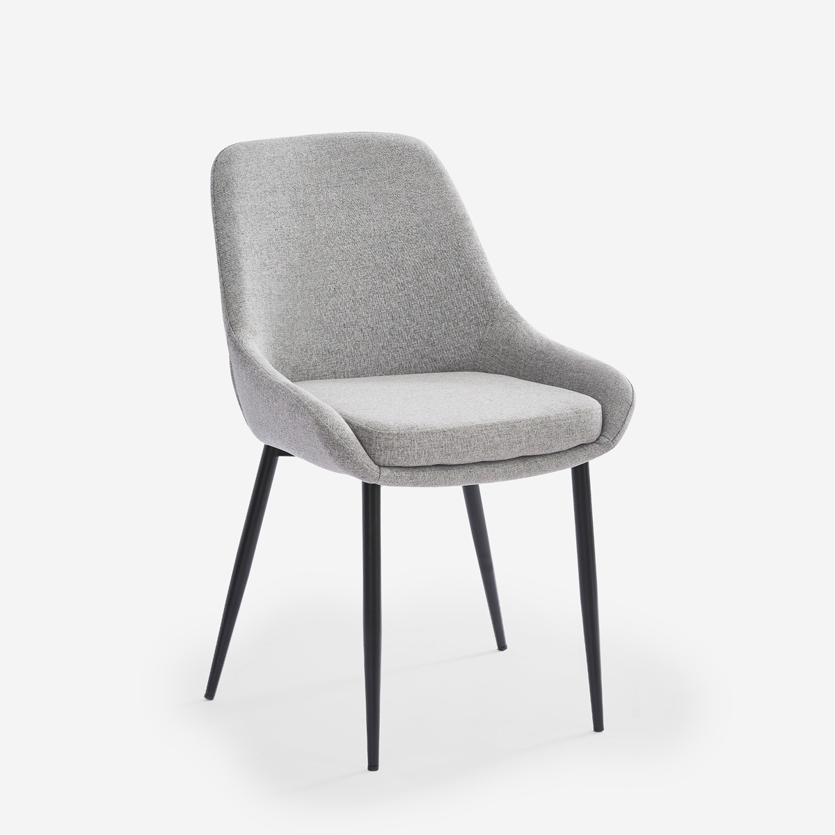 Silla moderna de cocina de tela con patas de metal color negro Piros - Imagen 5 de 25