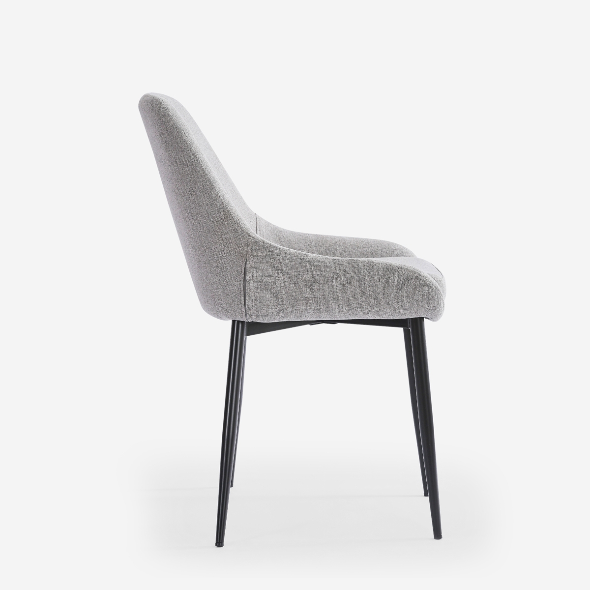 Silla moderna de cocina de tela con patas de metal color negro Piros - Imagen 6 de 25