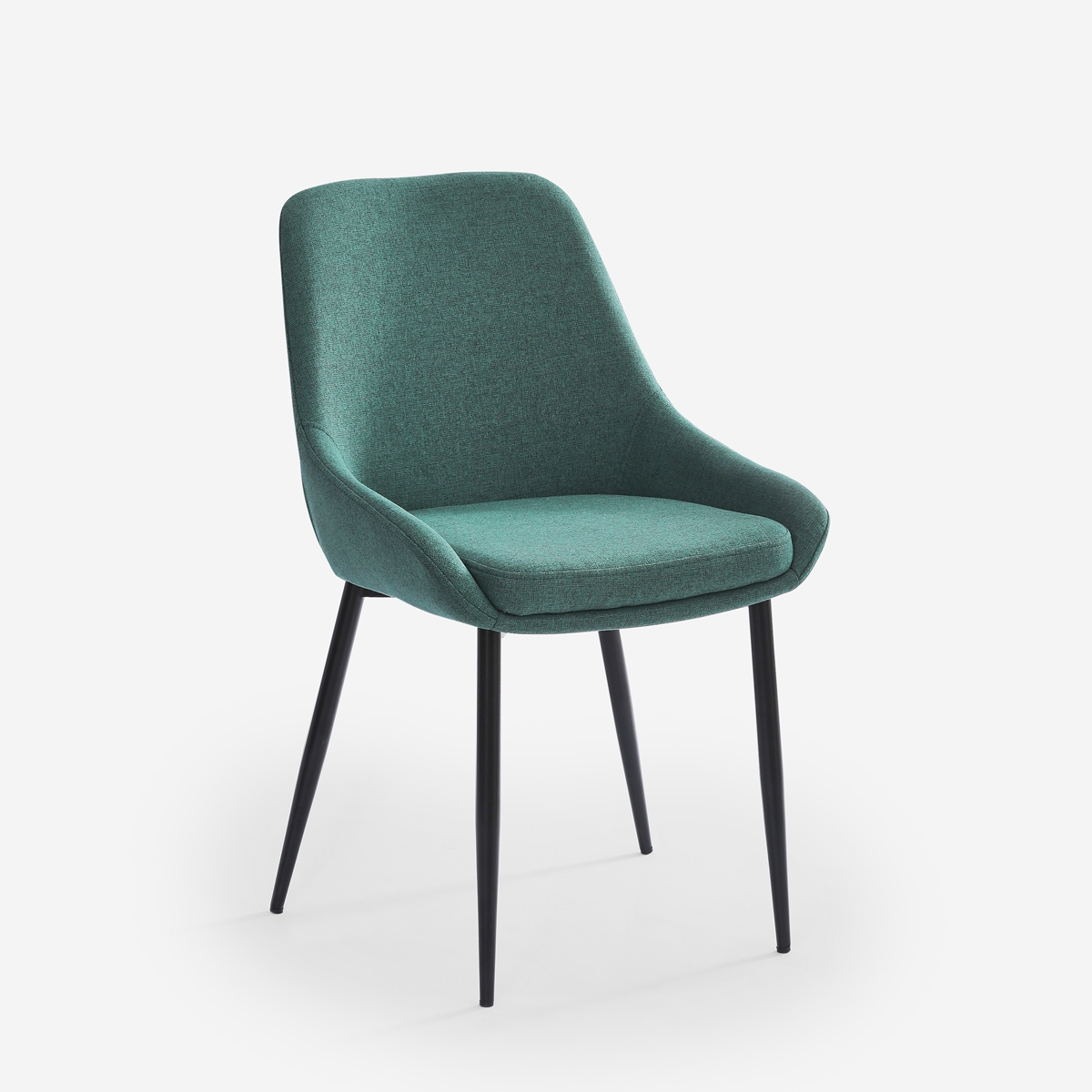 Silla moderna de cocina de tela con patas de metal color negro Piros - Imagen 21 de 25
