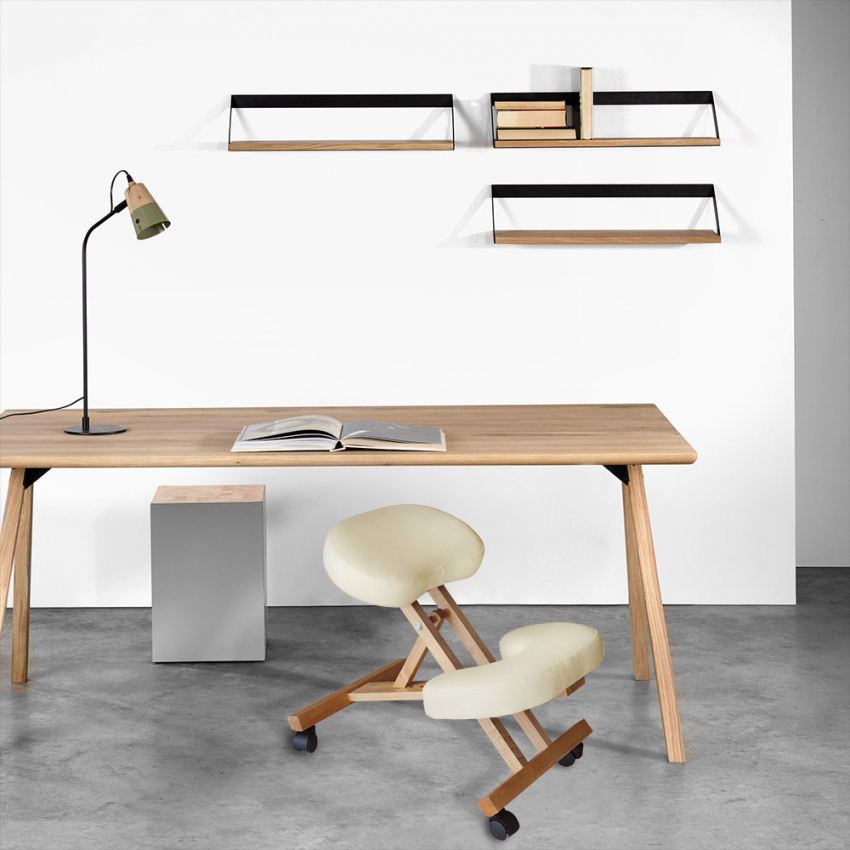 Silla ergonómica postural de rodillas para oficina modelo sueco madera Balancewo - Imagen 10 de 20