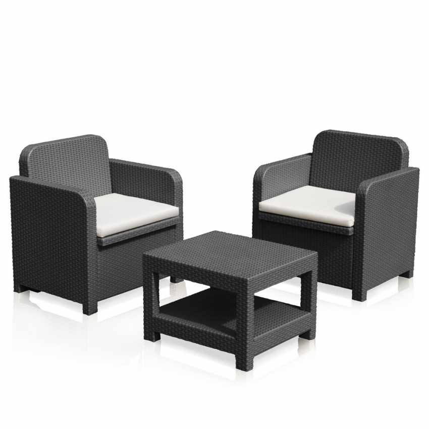 Conjunto de sillones para exterior Grand Soleil Giglio bar mimbre 2 plazas - Imagen 3 de 13
