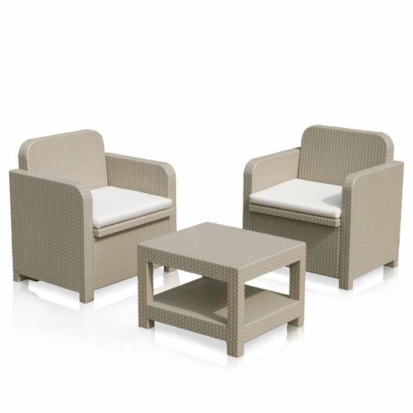 Conjunto de sillones para exterior Grand Soleil Giglio bar mimbre 2 plazas - Imagen 8 de 13