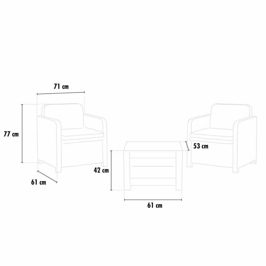 Conjunto de sillones para exterior Grand Soleil Giglio bar mimbre 2 plazas - Imagen 4 de 13