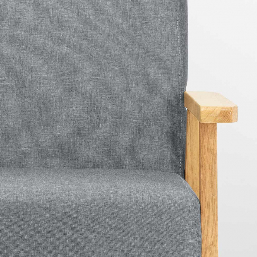 Sillón relax de diseño vintage de madera con reposabrazos Uteplass - Imagen 7 de 42