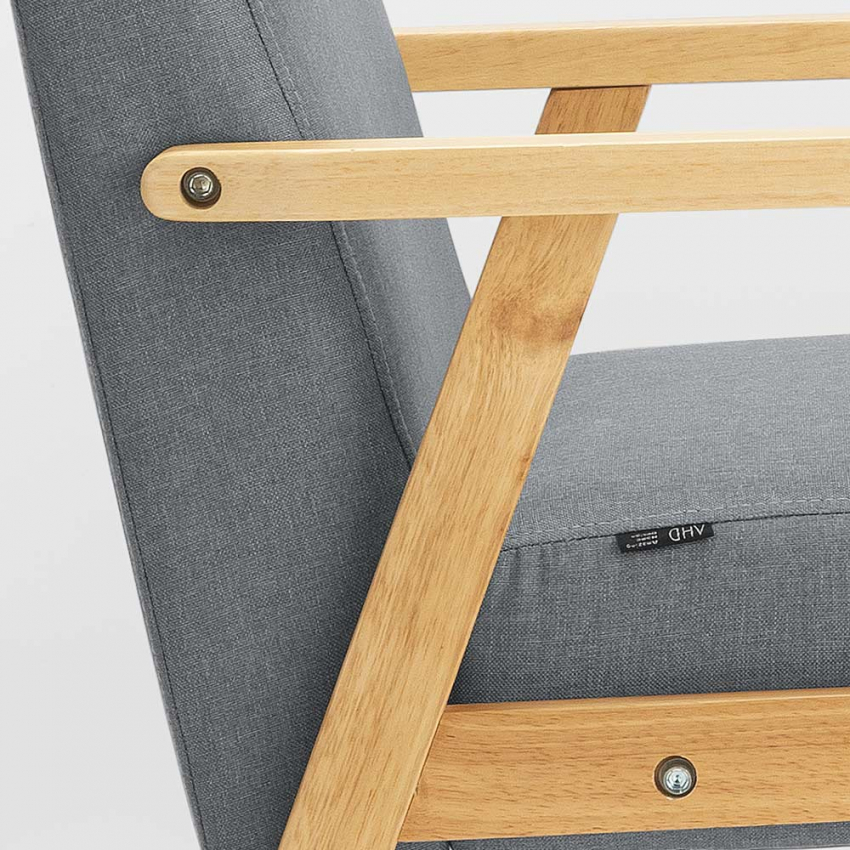Sillón relax de diseño vintage de madera con reposabrazos Uteplass - Imagen 8 de 42