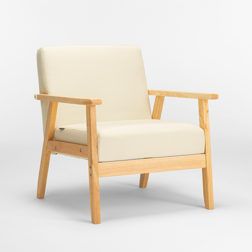 Sillón relax de diseño vintage de madera con reposabrazos Uteplass - Imagen 20 de 42