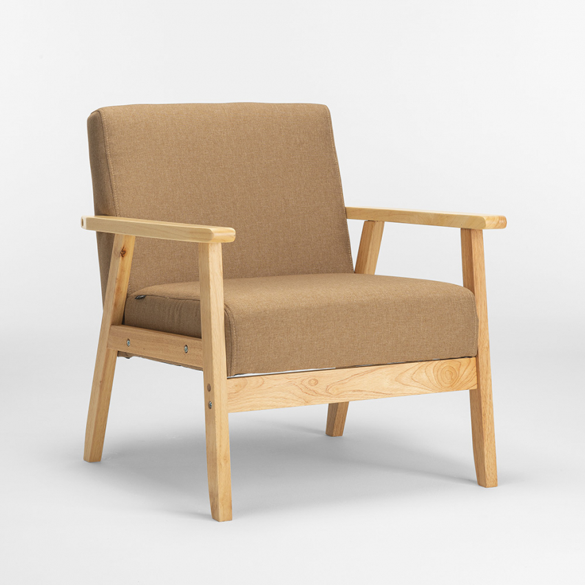 Sillón relax de diseño vintage de madera con reposabrazos Uteplass - Imagen 12 de 42