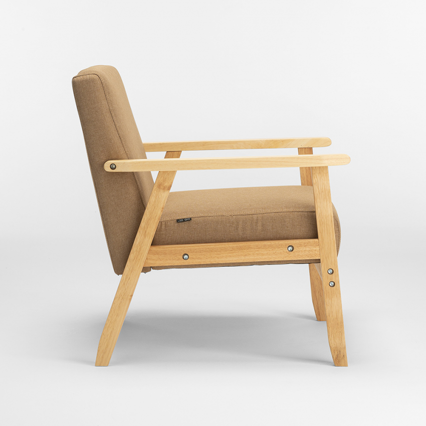 Sillón relax de diseño vintage de madera con reposabrazos Uteplass - Imagen 14 de 42
