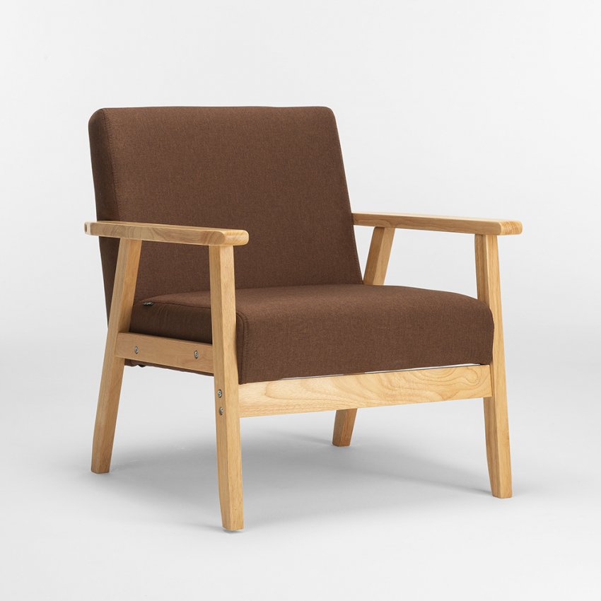 Sillón relax de diseño vintage de madera con reposabrazos Uteplass - Imagen 29 de 42