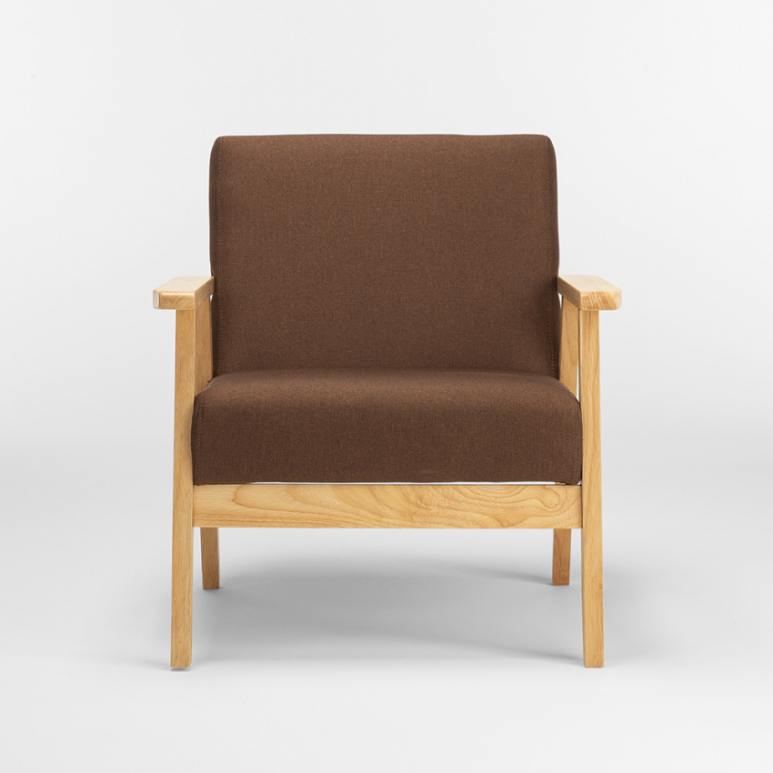 Sillón relax de diseño vintage de madera con reposabrazos Uteplass - Imagen 30 de 42