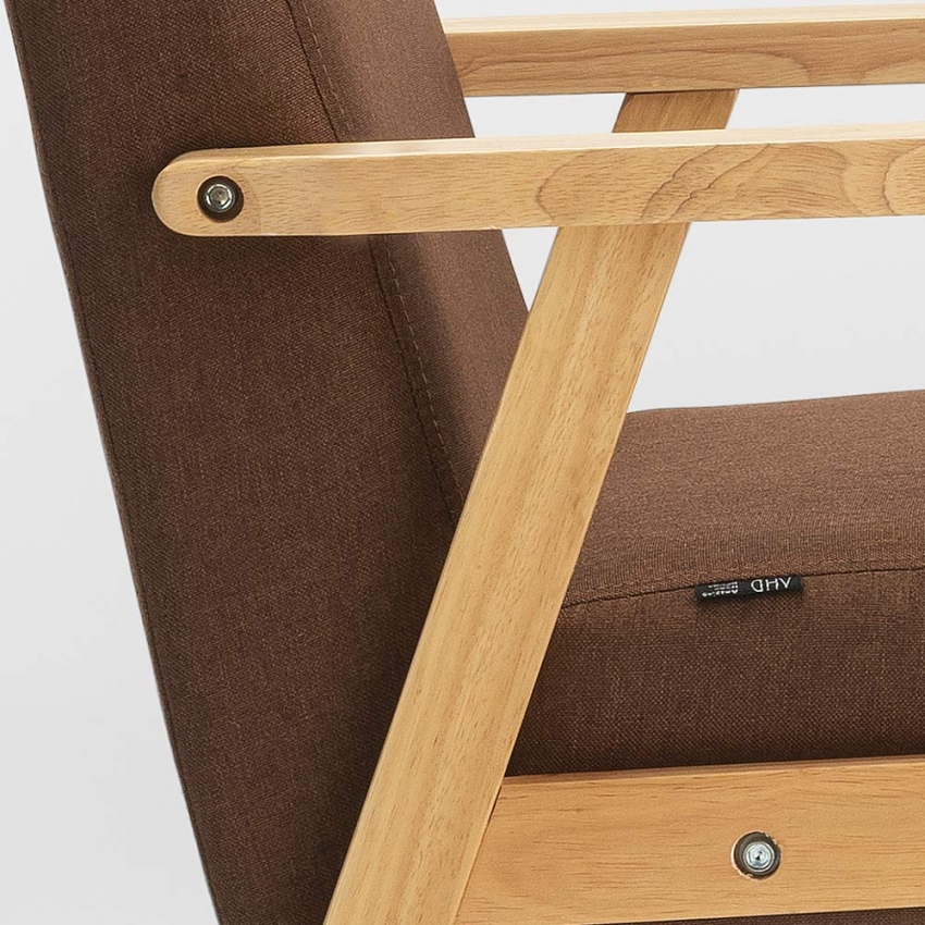 Sillón relax de diseño vintage de madera con reposabrazos Uteplass - Imagen 33 de 42
