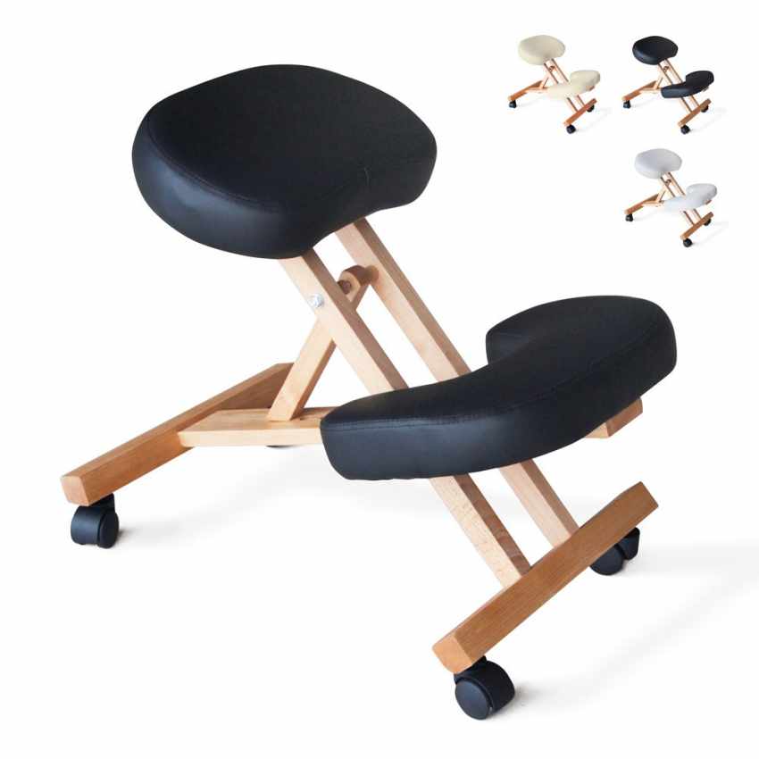 Silla ergonómica postural de rodillas para oficina modelo sueco madera Balancewo - Imagen 14 de 20