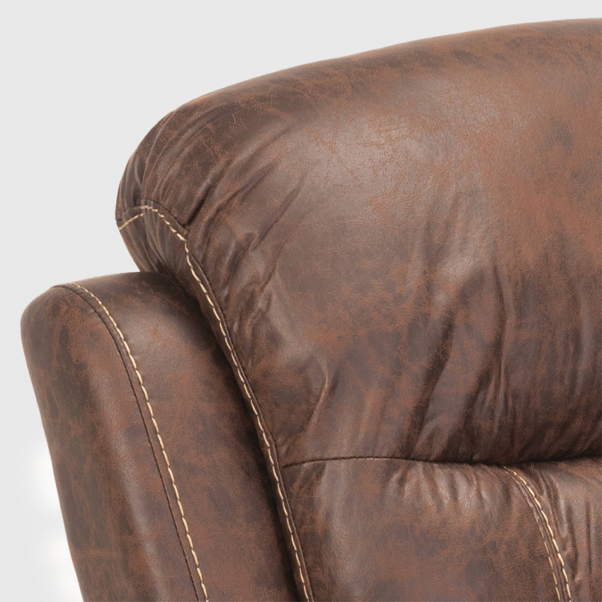 Sillón relax reclinable manual con reposapiés polipiel Panama - Imagen 16 de 19