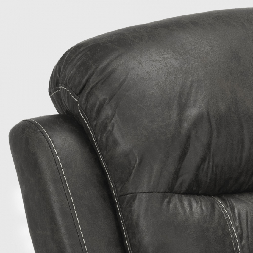 Sillón relax reclinable manual con reposapiés polipiel Panama - Imagen 7 de 19