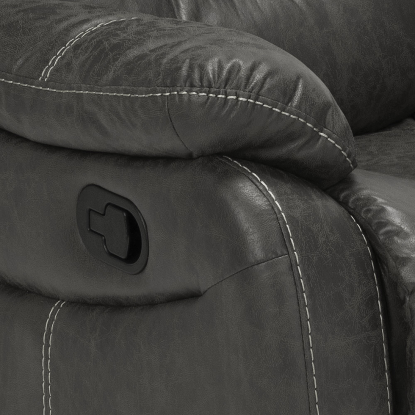 Sillón relax reclinable manual con reposapiés polipiel Panama - Imagen 8 de 19