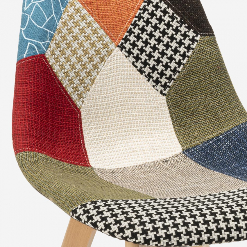 Silla de comedor de diseño nórdico patchwork para comedores Robin - Imagen 6 de 37