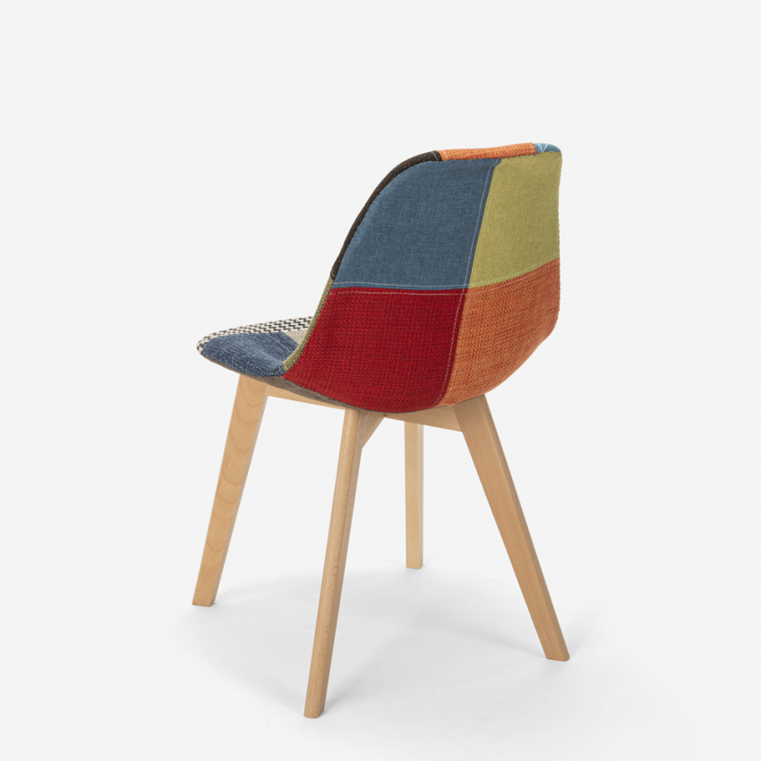 Silla de comedor de diseño nórdico patchwork para comedores Robin - Imagen 5 de 37