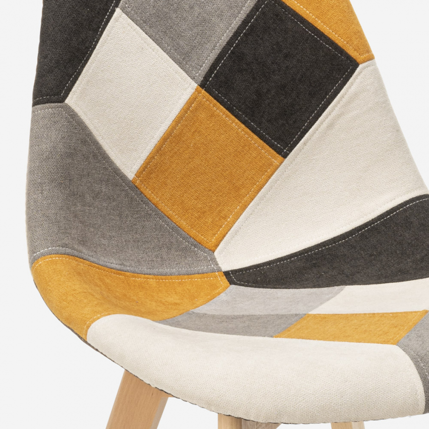 Silla de comedor de diseño nórdico patchwork para comedores Robin - Imagen 12 de 37