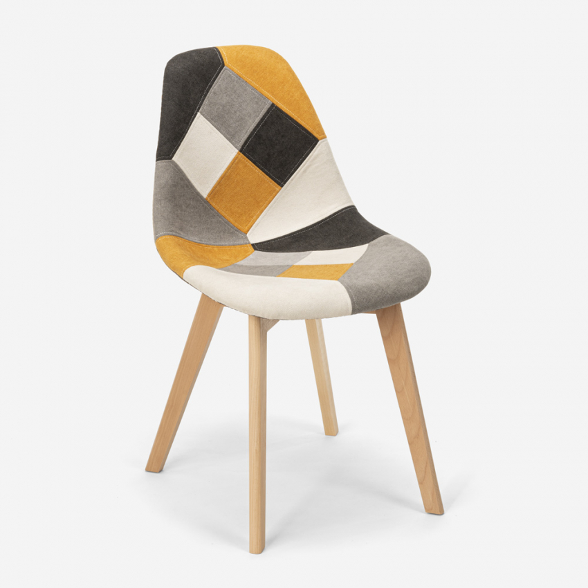 Silla de comedor de diseño nórdico patchwork para comedores Robin - Imagen 10 de 37