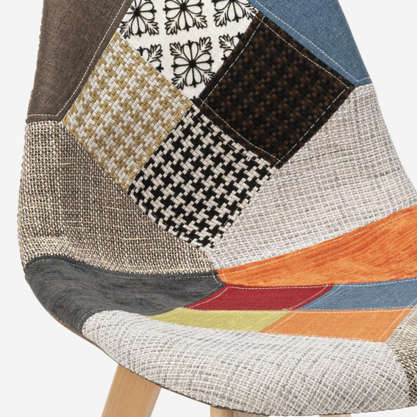 Silla de comedor de diseño nórdico patchwork para comedores Robin - Imagen 18 de 37
