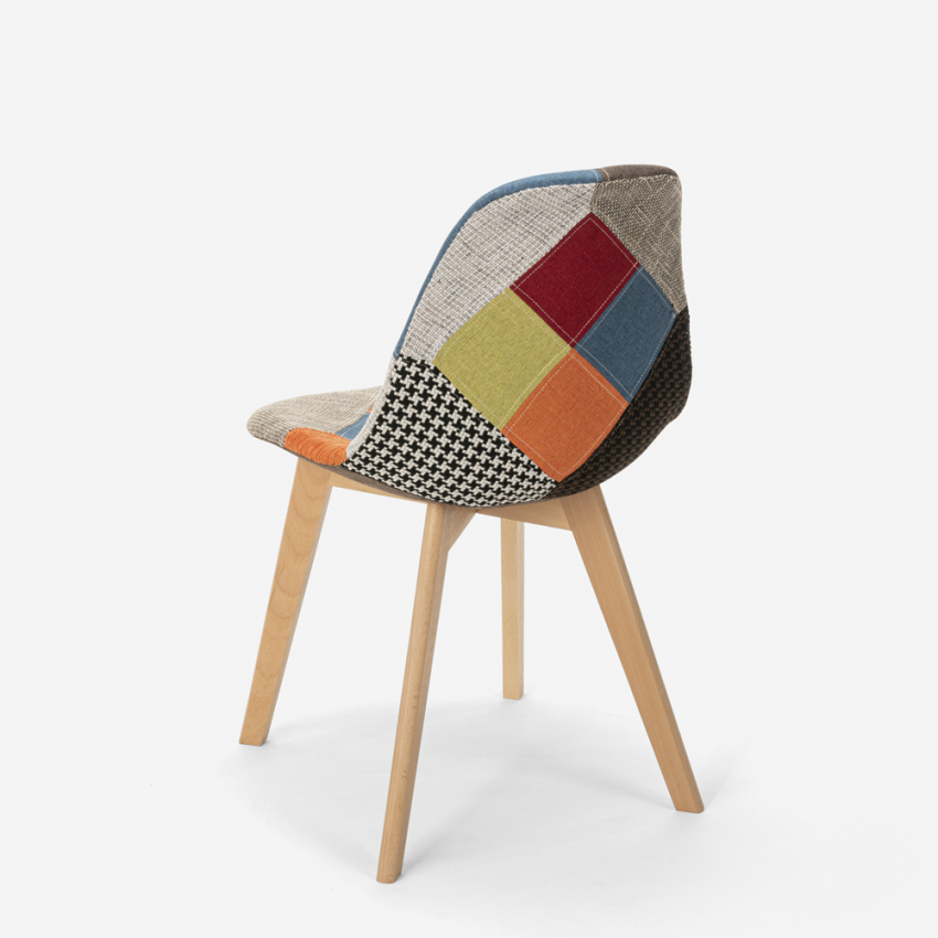 Silla de comedor de diseño nórdico patchwork para comedores Robin - Imagen 17 de 37