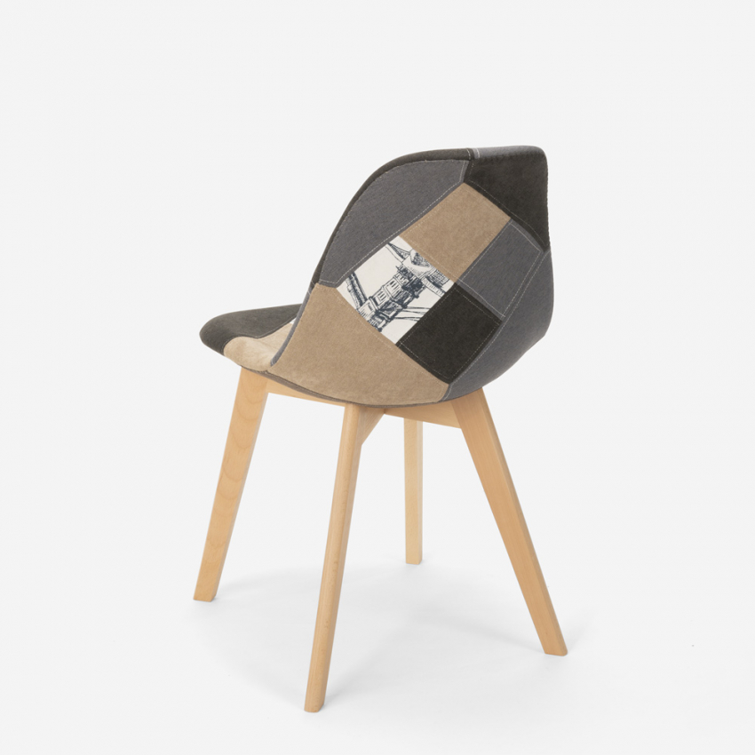 Silla de comedor de diseño nórdico patchwork para comedores Robin - Imagen 23 de 37