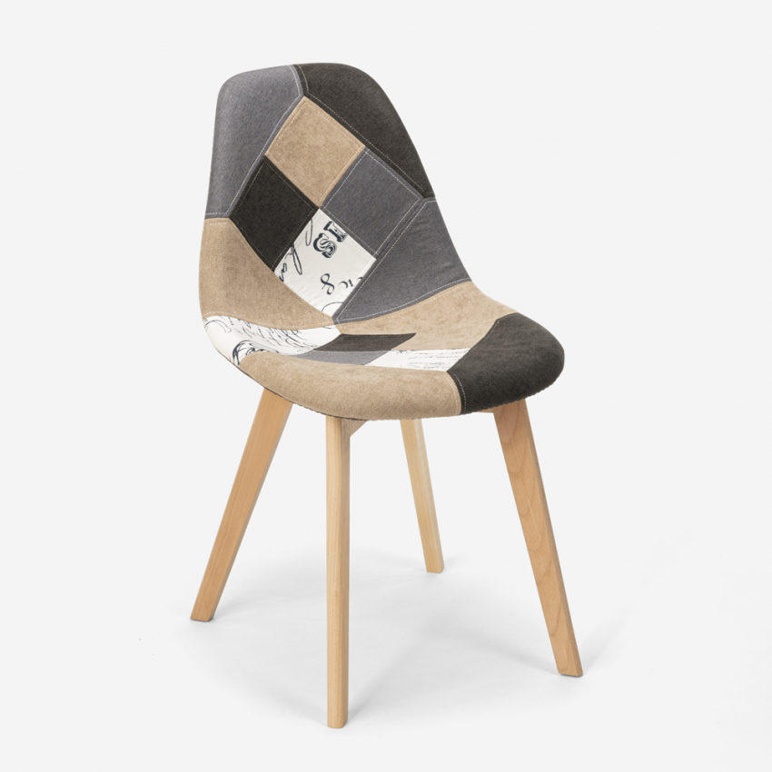 Silla de comedor de diseño nórdico patchwork para comedores Robin - Imagen 22 de 37