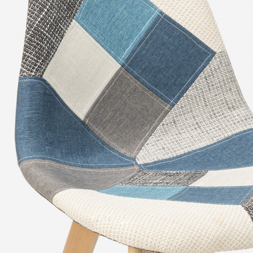 Silla de comedor de diseño nórdico patchwork para comedores Robin - Imagen 30 de 37