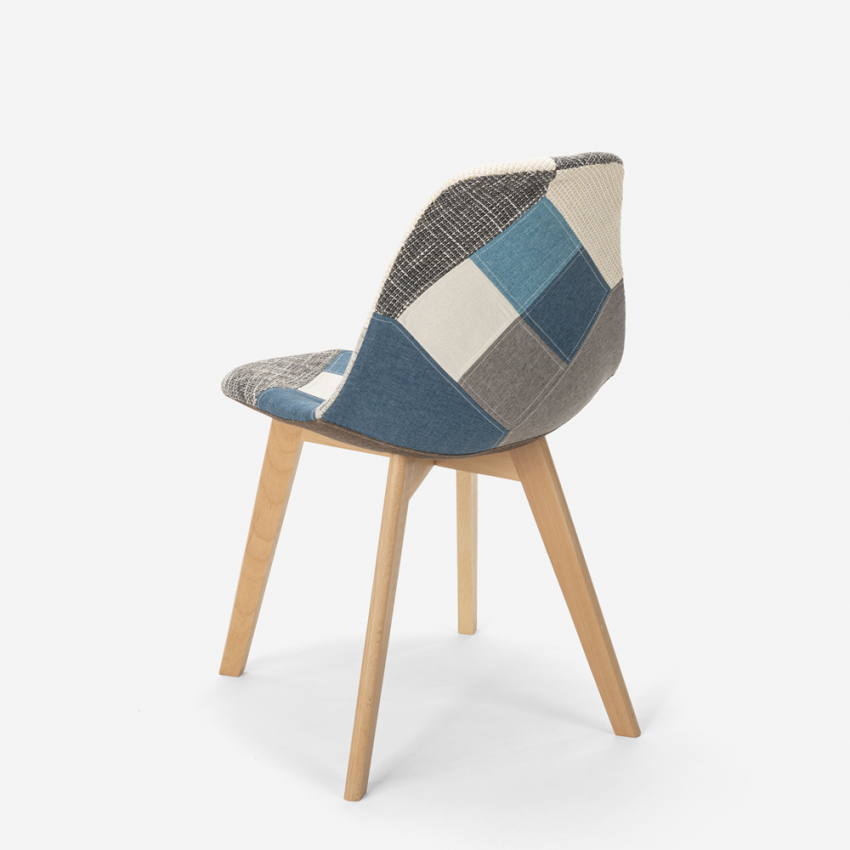Silla de comedor de diseño nórdico patchwork para comedores Robin - Imagen 29 de 37