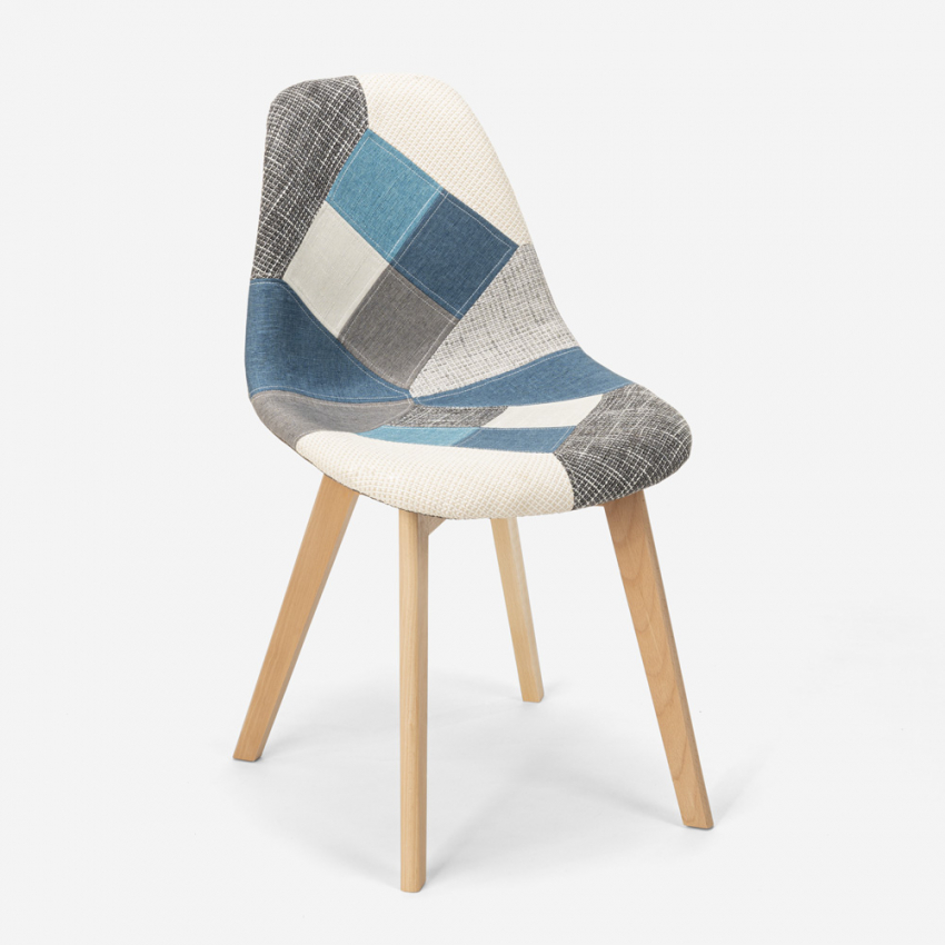 Silla de comedor de diseño nórdico patchwork para comedores Robin - Imagen 28 de 37
