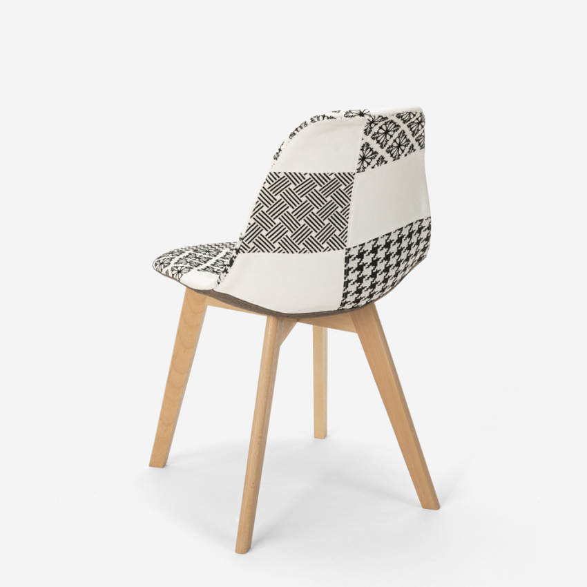 Silla de comedor de diseño nórdico patchwork para comedores Robin - Imagen 35 de 37